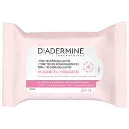 DIADERMINE Lingettes démaquillantes peaux sèches et sensibles 25 lingettes