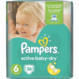 Pampers Pack 36 Couches Active Baby Dry Taille 6 (16 Kg Et )
