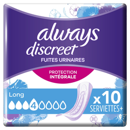 ALWAYS Compresas para Incontinencia Long Plus Discreet, paquete de 10