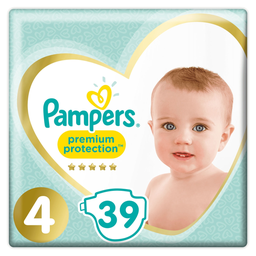 Pampers Couches Bébé Taille 4 : 9-14 Kg Premium Protection Le Paquet De 39