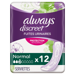 ALWAYS Compresas para Pérdidas de Orina Protección Integral Normal 12 unidades