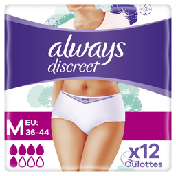 ALWAYS Braguitas de incontinencia Discreet Normal talla M 12 braguitas