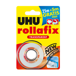 UHU Ruban adhesif - Rollafix Transparent Dévidoir 25mx19mm + 5m Gratuit