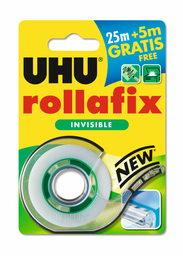 UHU Ruban adhesif - Rollafix Invisible Dévidoir 25mx19mm + 5m Gratuit