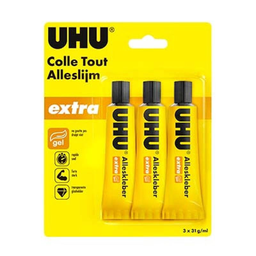 UHU LOT de 3 GEL EXTRA Tubes aluminium 31ml