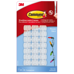 3M Crochet adhésif déco clip transparent COMMAND
