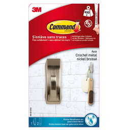 3M CENTRALE BRICO Crochet adhésif Moderne, COMMAND, argent 0.45 kg