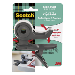 3M Adhésif dévidoire Clip&Twist gris