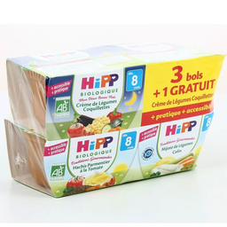 HIPP Bols Menus 8 Mois Bio 4 x 190 g