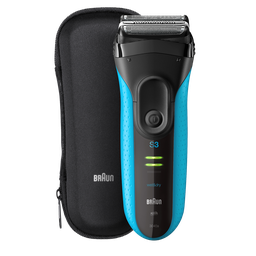 BRAUN Series 3 Pro Skin 3045s Rasoir Électrique Homme Barbe, Noir/Bleu Rechargeable