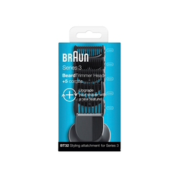 BRAUN Cabeça de Substituição BT32 Aparador de Barba + 5 Pentes Para Máquina de Barbear Elétrica Series 3