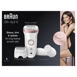 BRAUN Depiladora elétrica Silk-épil 9-880 SensoSmart + escova facial, 1 unidade