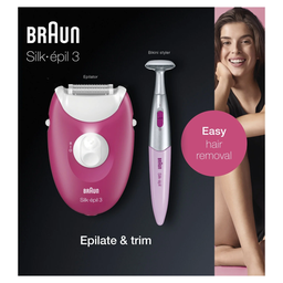 BRAUN Depiladora elétrica Silk-épil SE3-420 + aparador bikini