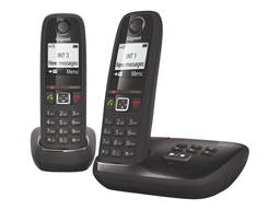 GIGASET Téléphone fixe sans fil avec répondeur Duo AS405A Noir
