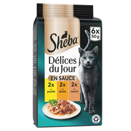 SHEBA Refeição Delices du Jour Patê em Molho Frango Peru Pato 6 x 50 g