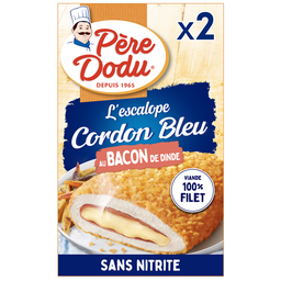 PERE DODU Escalope cordon bleu bacon dinde, PERE DODU, 2 pièces, 200g