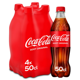 COCA-COLA Boisson gazeuse aux extraits végétaux goût original 4x50cl