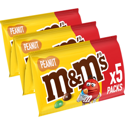 M&M'S Peanut bonbons chocolatés à la cacahuète 5 pochons 5x45g