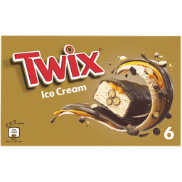 TWIX Barritas heladas caramelo galleta chocolate con leche 6 barritas de 205 g