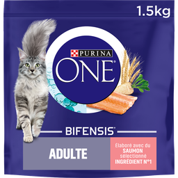 Purina One Bifensis Croquettes Au Saumon Céréales Pour Chat Adulte 1,5Kg