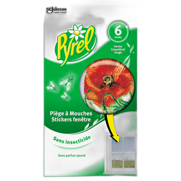 PYREL Piège à mouches en stickers fenêtre sans insecticide 6 stickers