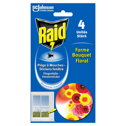RAID Anti-Moscas Autocolante Janela Forma Bouquet Floral 4 stickers