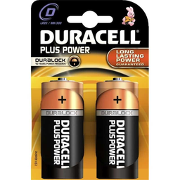 DURACELL Plus LR20 D Alkaline Batteries Pack of 2