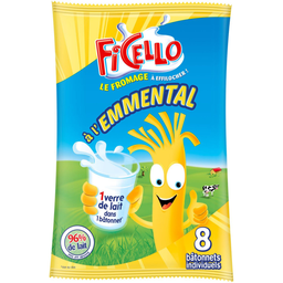 FICELLO Bâtonnets de fromage à effilocher à l'emmental 8 pièces 168g