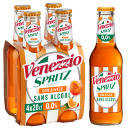 VENEZZIO Cóctel espumoso sin alcohol Spritz 4 x 20 cl