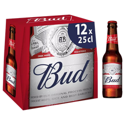 BUD Cerveza rubia ligera americana 12 x 25 cl