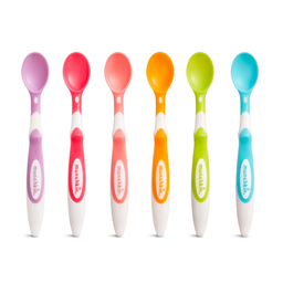 MUNCHKIN Colheres multicoloridas flexíveis 4 meses+ lote de 6 colheres