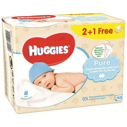 HUGGIES hugg lingettes pure 56X3 2+1Gt