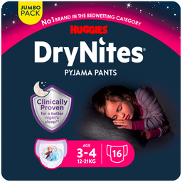 HUGGIES Sous-vêtements de nuit 3-5ans 17- Fille Reine Des Neiges Mega Dry Nites 30 kg