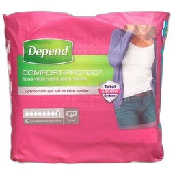 DEPEND Comfort-Protect Sous-vêtements absorbants taille S/M 10 pièces