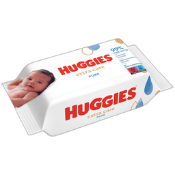 HUGGIES Lingettes bébé Nettoyantes Corps et Siège 99% D'eau Pure Extra Care Hypoallergéniques