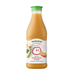 INNOCENT Zumo puro de manzana, melocotón, pera 900 ml