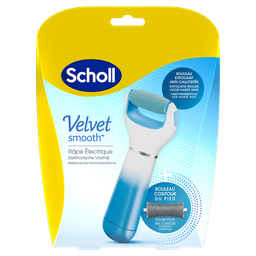 SCHOLL Velvet Smooth Electric Foot File, the file + roller + 4 batteries