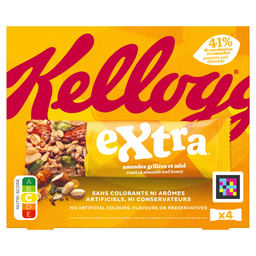 EXTRA Barres de céréales amandes grillées et miel 4 barres 4x32g