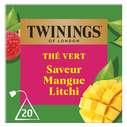 TWININGS Thé vert mangue litchi 20 sachets 30 g