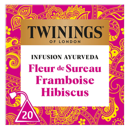 TWININGS Infusion Ayurveda Fleur de Sureau Framboise Hibiscus 20 sachets