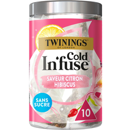 TWININGS Infusion froide Cold In'fuse Citron Hibiscus 10 sachets 25g