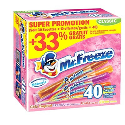 MR FREEZE Gelados para congelar sabores sortidos 40 x 20 ml