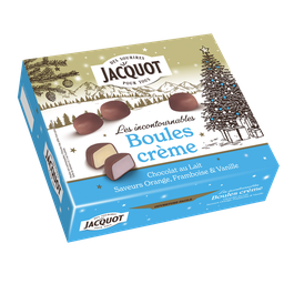 JACQUOT Les incontournables Bonbons de chocolat au lait saveurs orange framboise et vanille 1 kg