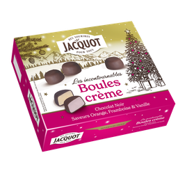 JACQUOT Boules crème au chocolat noir saveurs orange, framboise et vanille 1 kg