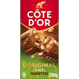 COTE D'OR Tablette de chocolat au lait et éclats de noisettes 1 pièce 200 g
