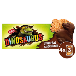 LOTUS Biscuits Dinosaurus nappés de chocolat noir fraîcheur 4x3 biscuits 225 g