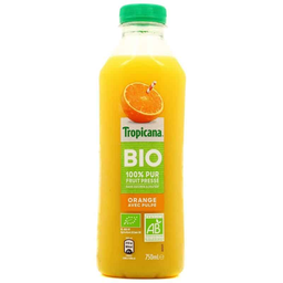 TROPICANA Zumo de naranja bio con pulpa 75 cl
