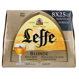 LEFFE pack biere blonde 6,6° 8X25cl