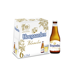 HOEGAARDEN Cerveza blanca ligera 4,9% 6 x 25 cl