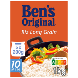 BEN'S ORIGINAL Long Grain Cooking Rice 10 min 5 bags of 200 g